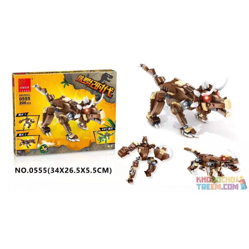 PEIZHI 0554 0555 0556 0557 non  KẾT HỢP RỒNG CHIẾN 4 TỔ TYRANNOSAURUS TRICERATOPS PTERODACTYL PLESIOSAURUS bộ đồ chơi xếp lắp ráp ghép mô hình Mechanical Dinosaur Người Máy Khủng Long 840 khối