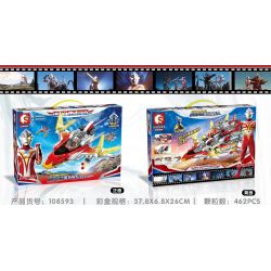 SEMBO 108593 non  GUYS BAY SỐ CÁNH bộ đồ chơi xếp lắp ráp ghép mô hình Ultraman ULTRAMAN HEROES Vệ Binh Vũ Trụ Siêu Nhân Điện Quang 462 khối