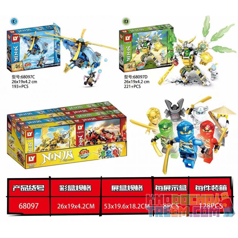 LY 68097 non  4 KẾT HỢP RỒNG VÀNG MA THUẬT bộ đồ chơi xếp lắp ráp ghép mô hình The  Ninjago Movie NINJA MASTER Ninja Lốc Xoáy 833 khối