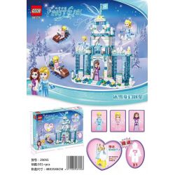 QS08 20055 non  LÂU ĐÀI TƯỞNG TƯỢNG BĂNG VÀ TUYẾT bộ đồ chơi xếp lắp ráp ghép mô hình Frozen FROST GIRL Nữ Hoàng Băng Giá 501 khối