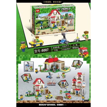SX 1042 non  BIỆT THỰ GIA ĐÌNH bộ đồ chơi xếp lắp ráp ghép mô hình Minecraft MY WORLD Game Xây Dựng 692 khối