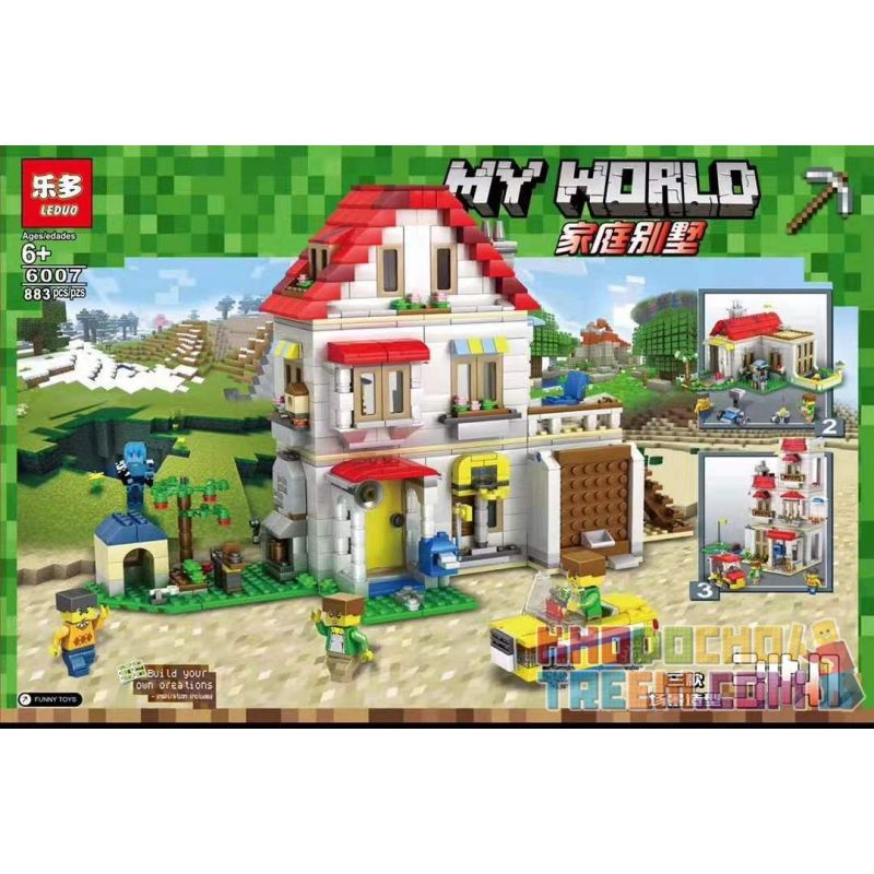 SX 1042 non  BIỆT THỰ GIA ĐÌNH bộ đồ chơi xếp lắp ráp ghép mô hình Minecraft MY WORLD Game Xây Dựng 692 khối