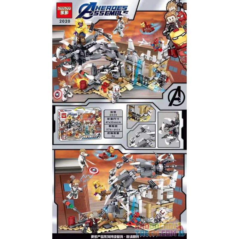 DOUDOU 2020 non  KHÔNG HOÀN HẢO bộ đồ chơi xếp lắp ráp ghép mô hình Marvel Super Heroes HEROES ASSEMBLE Siêu Anh Hùng Marvel 576 khối