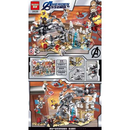 DOUDOU 2020 non  KHÔNG HOÀN HẢO bộ đồ chơi xếp lắp ráp ghép mô hình Marvel Super Heroes HEROES ASSEMBLE Siêu Anh Hùng Marvel 576 khối