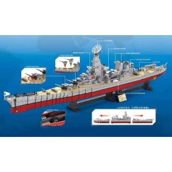 LELE BROTHER 8723 non  THIẾT GIÁP HẠM BB-63 LỚP IOWA CHIẾN USS MISSOURI bộ đồ chơi xếp lắp ráp ghép mô hình Creator WARSHIP Sáng Tạo 3216 khối