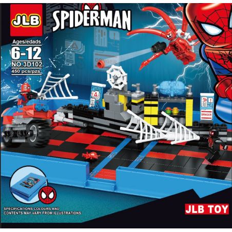 JLB 3D102 non  SÁCH BẬT LÊN VỀ NGƯỜI NHỆN bộ đồ chơi xếp lắp ráp ghép mô hình Super Heroes SPIDER-MAN Siêu Nhân Anh Hùng 450 khối
