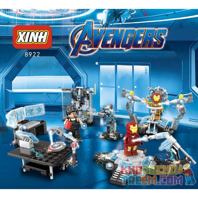 XINH 8922 non  THƯ VIỆN PHÁ HỦY NGƯỜI SẮT bộ đồ chơi xếp lắp ráp ghép mô hình Super Heroes AVENGERS Siêu Nhân Anh Hùng 347 khối
