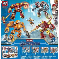 TIGER 71129 non  IRON MAN ANTI-HULK ARMOR 4 LOẠI bộ đồ chơi xếp lắp ráp ghép mô hình Super Heroes Siêu Nhân Anh Hùng