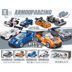 ZHEGAO QL0714 0714 QL0715 0715 QL0716 0716 QL0717 0717 non  4 MÔ HÌNH bộ đồ chơi xếp lắp ráp ghép mô hình Armour Racing Đua Xe Vũ Trang 619 khối