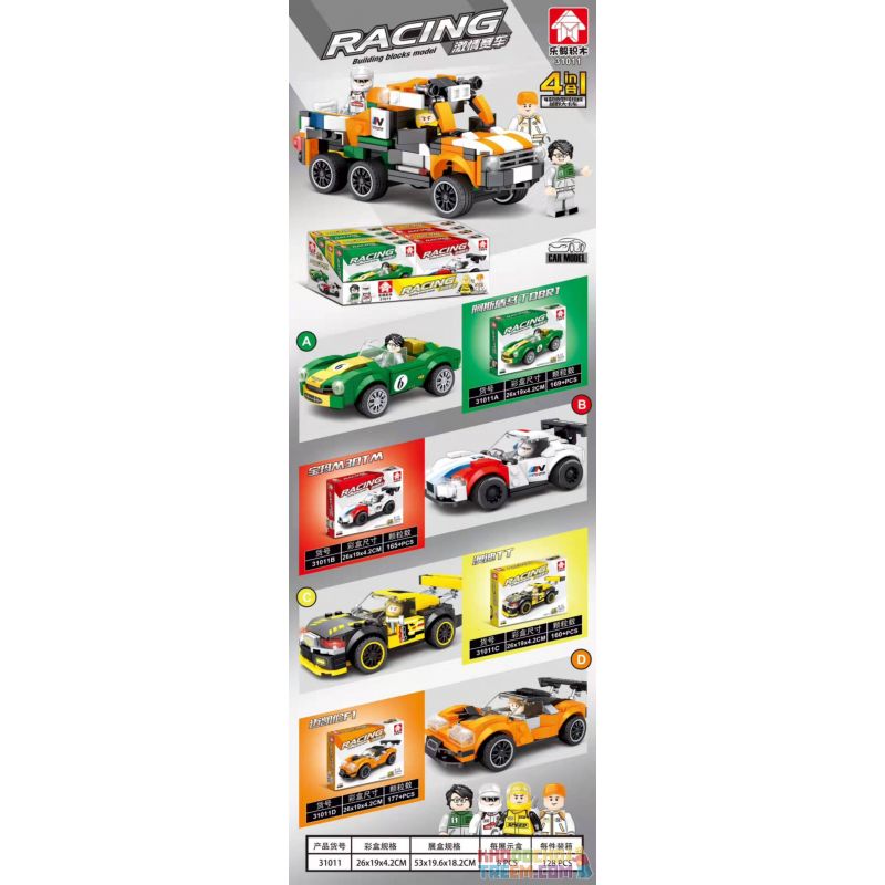 LEYI 31011 non  CẦN DỊCH bộ đồ chơi xếp lắp ráp ghép mô hình Racing Cuộc Đua 671 khối