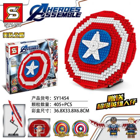 SHENG YUAN SY SY1454 1454 non  ĐỘI SHIELD. bộ đồ chơi xếp lắp ráp ghép mô hình Marvel Super Heroes HEROES ASSEMBLE Siêu Anh Hùng Marvel 405 khối