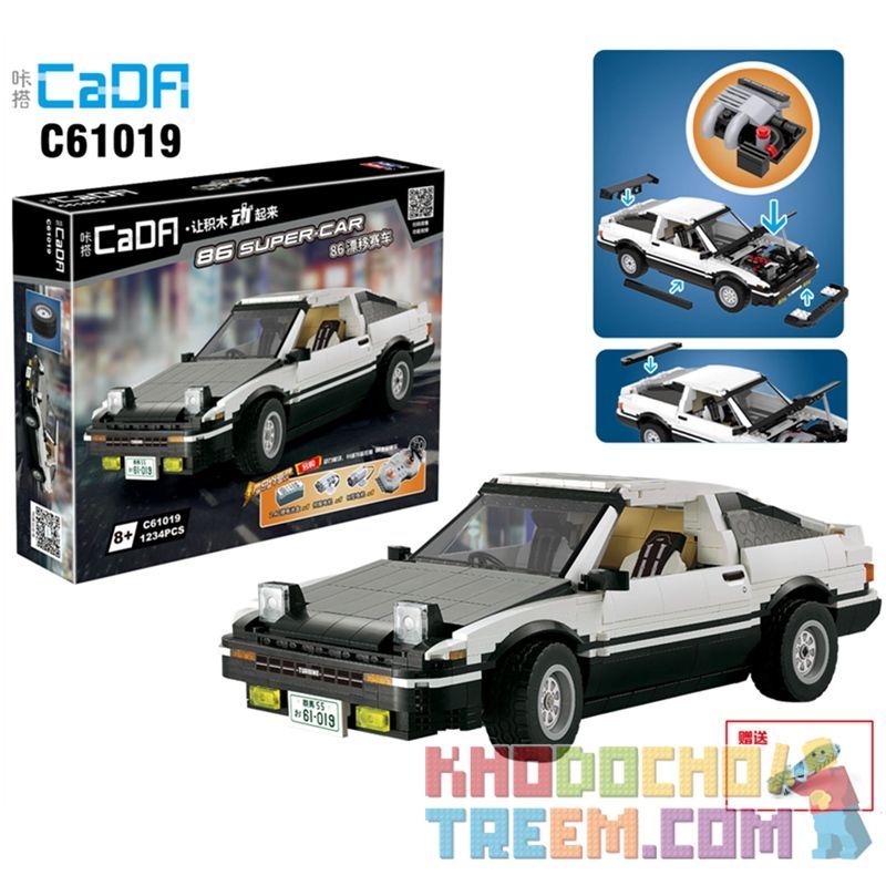CADA C61019 61019 C61024 61024 non  BAN ĐẦU D FUJIWARA TOFU SHOP TOYOTA AE86 DRIFT RACING tỷ lệ 1:12 bộ đồ chơi xếp lắp ráp ghép mô hình  AE96 TRUENO Kỹ Thuật Công Nghệ Cao Mô Hình Phương Tiện 1234 khối