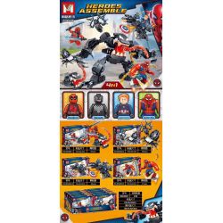 MINGER MG3003 3003 non  SỰ KẾT HỢP GIỮA SPIDER-MAN VS VENOM MECH 4 bộ đồ chơi xếp lắp ráp ghép mô hình Super Heroes HEROES ASSEMBLE Siêu Nhân Anh Hùng 329 khối