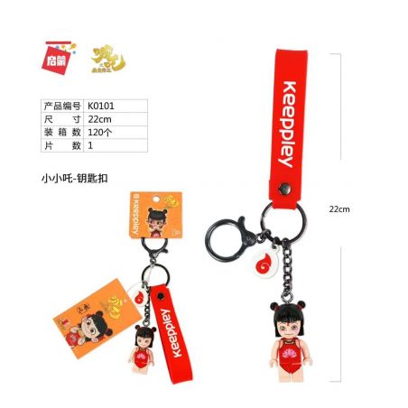 Enlighten K0101 0101 Qman K0101 0101 non  MÓC CHÌA KHÓA NEZHA bộ đồ chơi xếp lắp ráp ghép mô hình KEEPLEY Natra