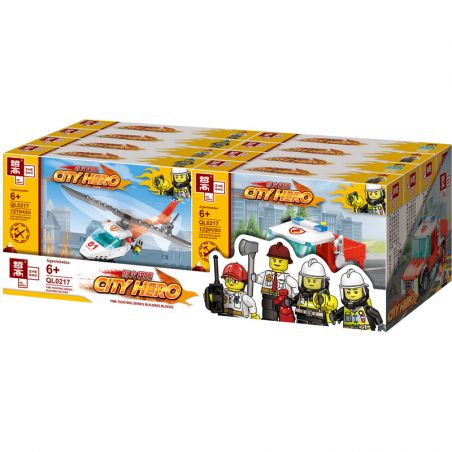 ZHEGAO QL0217 0217 non  CỨU HỎA QUÁN CÀ PHÊ 4 KIỂU bộ đồ chơi xếp lắp ráp ghép mô hình City Hero Anh Hùng Trong Thành Phố 479 khối