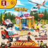 ZHEGAO QL0217 0217 non  CỨU HỎA QUÁN CÀ PHÊ 4 KIỂU bộ đồ chơi xếp lắp ráp ghép mô hình City Hero Anh Hùng Trong Thành Phố 479 khối