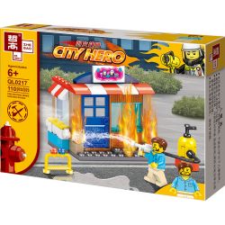 ZHEGAO QL0217 0217 non  CỨU HỎA QUÁN CÀ PHÊ 4 KIỂU bộ đồ chơi xếp lắp ráp ghép mô hình City Hero Anh Hùng Trong Thành Phố 479 khối