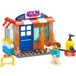 ZHEGAO QL0217 0217 non  CỨU HỎA QUÁN CÀ PHÊ 4 KIỂU bộ đồ chơi xếp lắp ráp ghép mô hình City Hero Anh Hùng Trong Thành Phố 479 khối