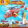ZHEGAO QL0218 0218 non  TRỰC THĂNG CỨU HỘ HỎA bộ đồ chơi xếp lắp ráp ghép mô hình City Hero Anh Hùng Trong Thành Phố 252 khối