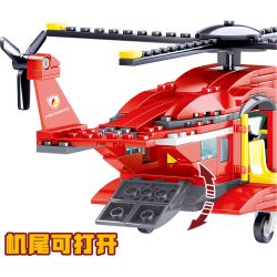 ZHEGAO QL0218 0218 non  TRỰC THĂNG CỨU HỘ HỎA bộ đồ chơi xếp lắp ráp ghép mô hình City Hero Anh Hùng Trong Thành Phố 252 khối