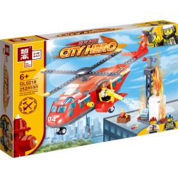 ZHEGAO QL0218 0218 non  TRỰC THĂNG CỨU HỘ HỎA bộ đồ chơi xếp lắp ráp ghép mô hình City Hero Anh Hùng Trong Thành Phố 252 khối