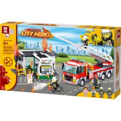 ZHEGAO QL0220 0220 non  CẢNH SÁT PHÒNG CHÁY VÀ CHỮA bộ đồ chơi xếp lắp ráp ghép mô hình City Hero Anh Hùng Trong Thành Phố 463 khối