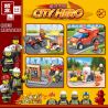 ZHEGAO QL0216 0216 non  MÁY KHOAN PHÒNG CHÁY CHỮA 4 MẪU bộ đồ chơi xếp lắp ráp ghép mô hình City Hero Anh Hùng Trong Thành Phố 335 khối