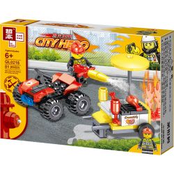 ZHEGAO QL0216 0216 non  MÁY KHOAN PHÒNG CHÁY CHỮA 4 MẪU bộ đồ chơi xếp lắp ráp ghép mô hình City Hero Anh Hùng Trong Thành Phố 335 khối