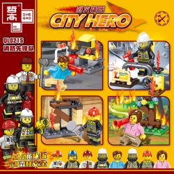 ZHEGAO QL0215 0215 non  8 NGƯỜI TIÊN PHONG LỬA bộ đồ chơi xếp lắp ráp ghép mô hình City Hero Anh Hùng Trong Thành Phố