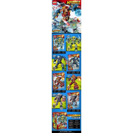 FROG BABY OBM 99516 non  SUPER STEEL MECHA 4 LOẠI bộ đồ chơi xếp lắp ráp ghép mô hình Super Heroes HEROES IRON MAN Siêu Nhân Anh Hùng 971 khối