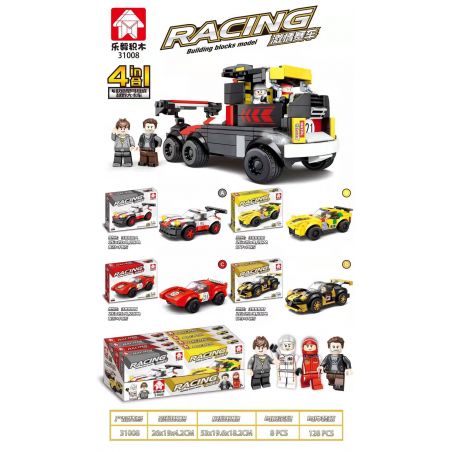 LEYI 31008A 31008B 31008C 31008D non  4 LOẠI XE ĐỊA HÌNH ĐUA bộ đồ chơi xếp lắp ráp ghép mô hình Racing Cuộc Đua 680 khối