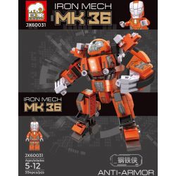 ELEPHANT JX60031 60031 non  NGƯỜI SẮT HULKBUSTER MK36 bộ đồ chơi xếp lắp ráp ghép mô hình Super Heroes ANTI-ARMOR IRON MECH MK 36 Siêu Nhân Anh Hùng 354 khối