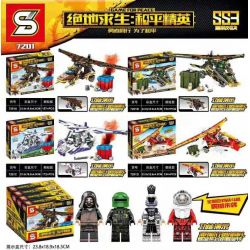 SHENG YUAN SY 7201 non  4 LOẠI TÀU LƯỢN bộ đồ chơi xếp lắp ráp ghép mô hình Game For Peace Chiến Đấu Cho Hòa Bình 637 khối