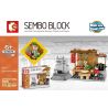 SEMBO 601605 601606 601607 601604 non  KHUNG CẢNH ĐƯỜNG PHỐ KIỂU TRUNG QUỐC 4 BÁNH HẤP QINGFENG MÌ XÀO BẮC KINH CỔ MÓN HẦM LÂU ĐỜI PHÒNG THƯ PHÁP VÀ HỘI HỌA bộ đồ chơi xếp lắp ráp ghép mô hình City Thành Phố 720 khối