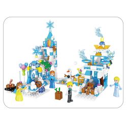 ZHEGAO QL2217 2217 non  VƯƠNG QUỐC BĂNG VÀ TUYẾT bộ đồ chơi xếp lắp ráp ghép mô hình Frozen ICELAND COLORS Nữ Hoàng Băng Giá 463 khối