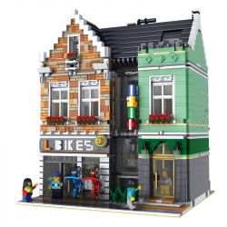 URGE 10181 REBRICKABLE MOC-7286 7286 MOC7286 SHENZHEN RAEL ENTERTAINMENT 10004 ZHEGAO 00959 non  CỬA HÀNG XE ĐẠP SÁNG TẠO bộ đồ chơi xếp lắp ráp ghép mô hình Creator BIKE SHOP 3668 khối