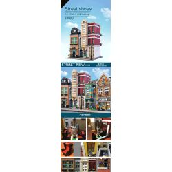 SHENZHEN RAEL ENTERTAINMENT 10005 non  CỬA HÀNG GIÀY TRẺ EM bộ đồ chơi xếp lắp ráp ghép mô hình Creator BOOTBLACK STREET Sáng Tạo 4087 khối