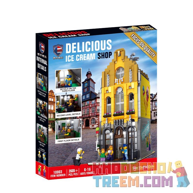 SHENZHEN RAEL ENTERTAINMENT 10003 non  CỬA HÀNG KEM SÁNG TẠO bộ đồ chơi xếp lắp ráp ghép mô hình Creator ICE CREAM PARLOR 2605 khối