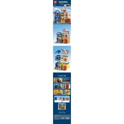 MouldKing 16031 Mould King 16031 non  TIỆM CẮT TÓC Ở THỊ TRẤN NHỎ bộ đồ chơi xếp lắp ráp ghép mô hình Creator BARBER SHOP IN TOWN Sáng Tạo 2267 khối