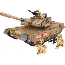 ZHEGAO QL0129 0129 non  XE TĂNG CHIẾN ĐẤU CHỦ LỰC M1A2 CỦA TRUNG QUỐC bộ đồ chơi xếp lắp ráp ghép mô hình Tank Battle TANKSFORCE Xe Tăng Đối Đầu 1051 khối