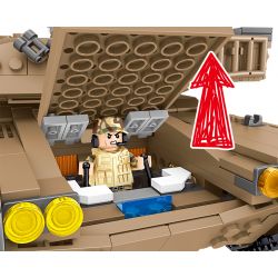 ZHEGAO QL0129 0129 non  XE TĂNG CHIẾN ĐẤU CHỦ LỰC M1A2 CỦA TRUNG QUỐC bộ đồ chơi xếp lắp ráp ghép mô hình Tank Battle TANKSFORCE Xe Tăng Đối Đầu 1051 khối