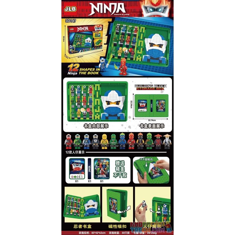 JLB 3D147 non  SÁCH TUYỂN TẬP NINJA bộ đồ chơi xếp lắp ráp ghép mô hình The  Ninjago Movie Ninja Lốc Xoáy