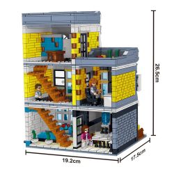 ZHEGAO QL0934 0934 non  QUÁN CÀ PHÊ MÙA HÈ bộ đồ chơi xếp lắp ráp ghép mô hình Creator SUMMER COFFEE SHOP Sáng Tạo 1278 khối