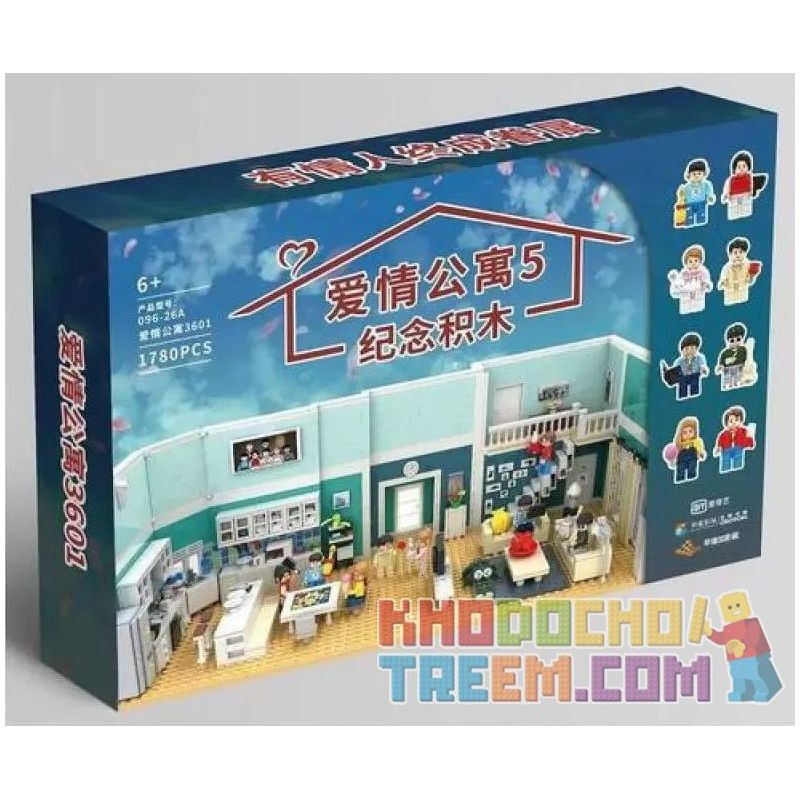 DR.LUCK 096-26A non  KHU TƯỞNG NIỆM LOVE APARTMENT 5 bộ đồ chơi xếp lắp ráp ghép mô hình City 爱情公寓3601 Thành Phố 1780 khối