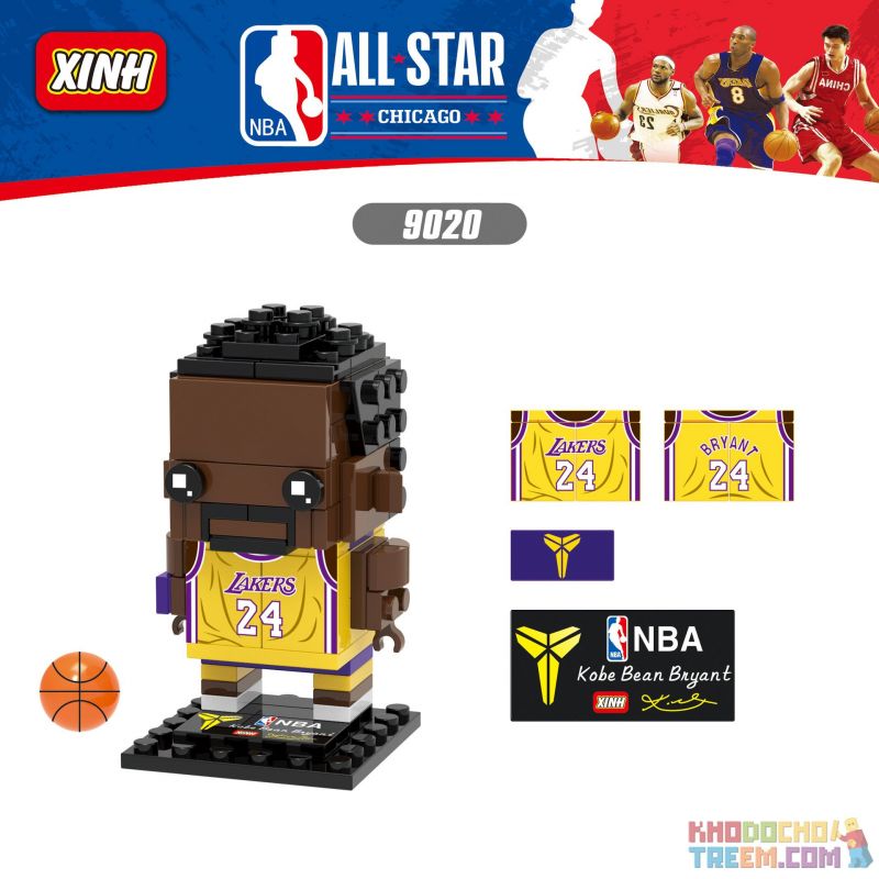XINH 9020 non  NGÔI SAO NBA KOBE BRYANT bộ đồ chơi xếp lắp ráp ghép mô hình Brickheadz Nhân Vật Đầu To