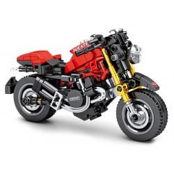 SEMBO 701103 SHENZHEN RAEL ENTERTAINMENT 50010 50006 non  XE MÁY DUSKADI MONSTER 821 bộ đồ chơi xếp lắp ráp ghép mô hình Creator ENJOY THE RIDE DUCATI MONSTER 821 Sáng Tạo 273 khối