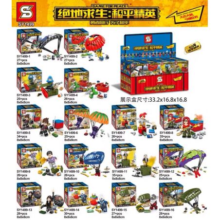 SHENG YUAN SY SY1499 1499 non  PLAYERUNKNOWN'S BATTLEGROUNDS PEACE ELITE MINIFIGURE 16 MÔ HÌNH bộ đồ chơi xếp lắp ráp ghép mô hình Pubg Battlegrounds Bắn Súng 450 khối