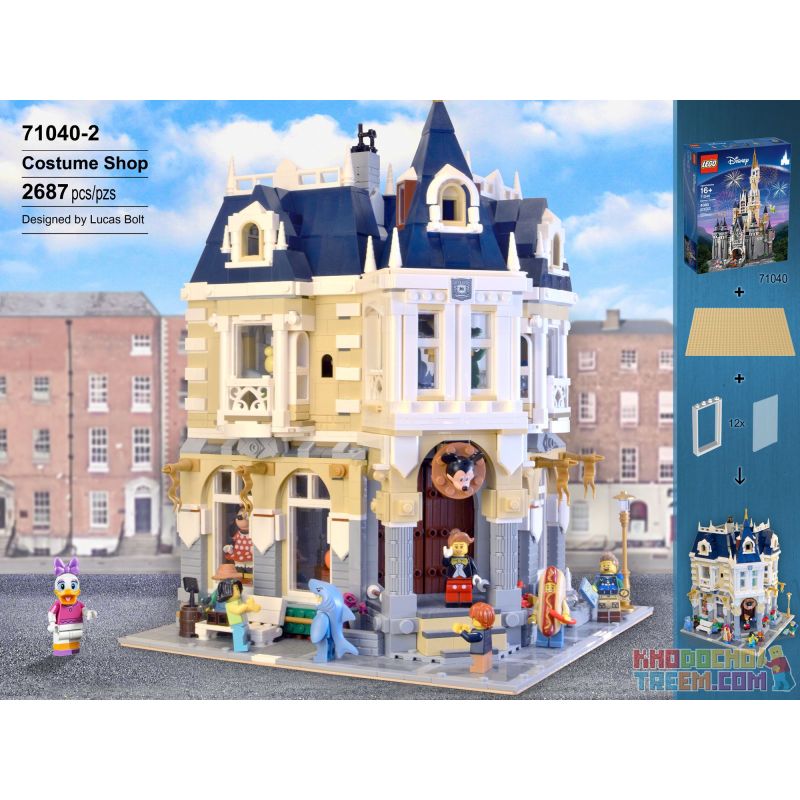 REBRICKABLE MOC-14603 14603 MOC14603 ZHEGAO QL0923 0923 non  CÔNG VIÊN GIẢI TRÍ Ở GÓC VỚI 71040 BỘ bộ đồ chơi xếp lắp ráp ghép mô hình Creator THE COSTUME SHOP Sáng Tạo 2674 khối