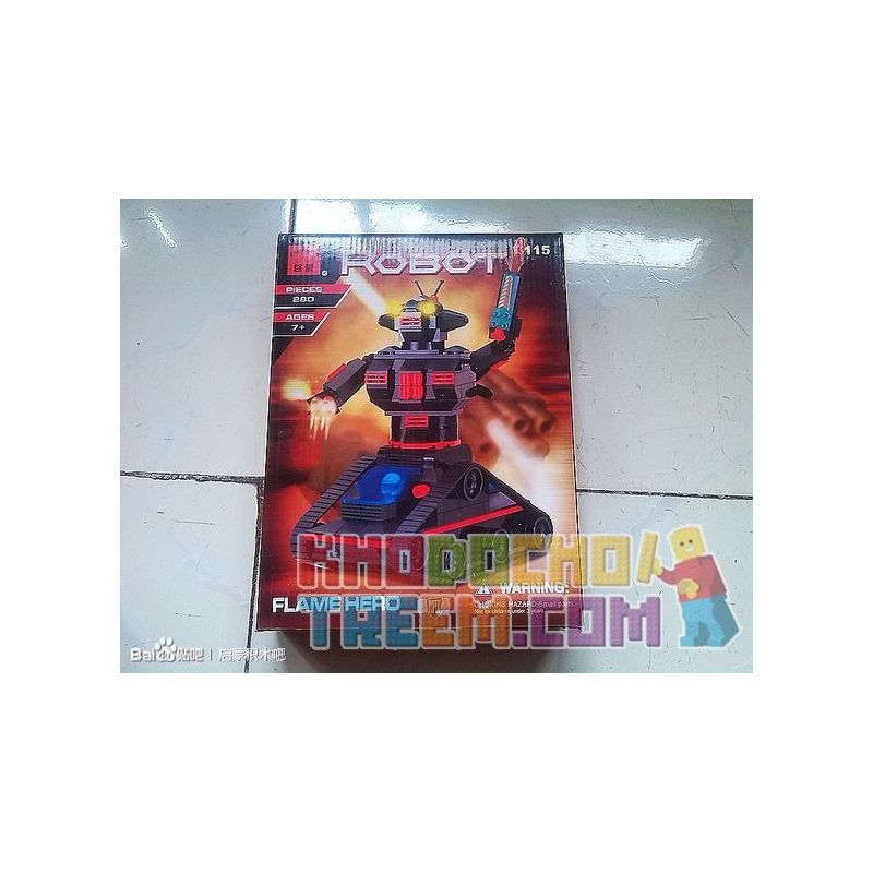 Enlighten 115 Qman 115 non  NGỌN LỬA bộ đồ chơi xếp lắp ráp ghép mô hình ROBOT FLAME HERO 280 khối