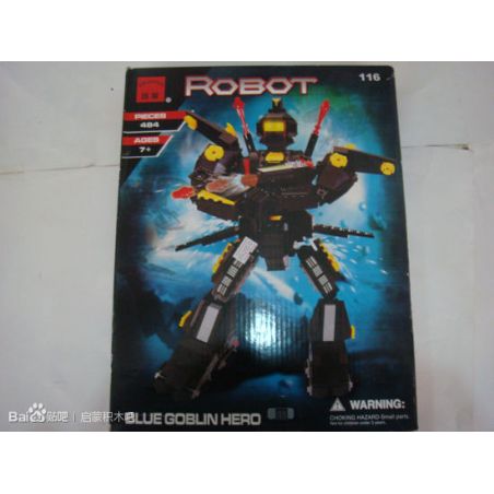 Enlighten 116 Qman 116 non  ĐÁM MÂY MÀU XANH bộ đồ chơi xếp lắp ráp ghép mô hình ROBOT BLUE GOBLIN HERO 484 khối